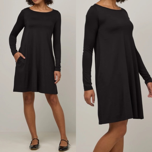 Wool& Rowena Swing Dress Merino Wool Black - Picture 3 of 10
